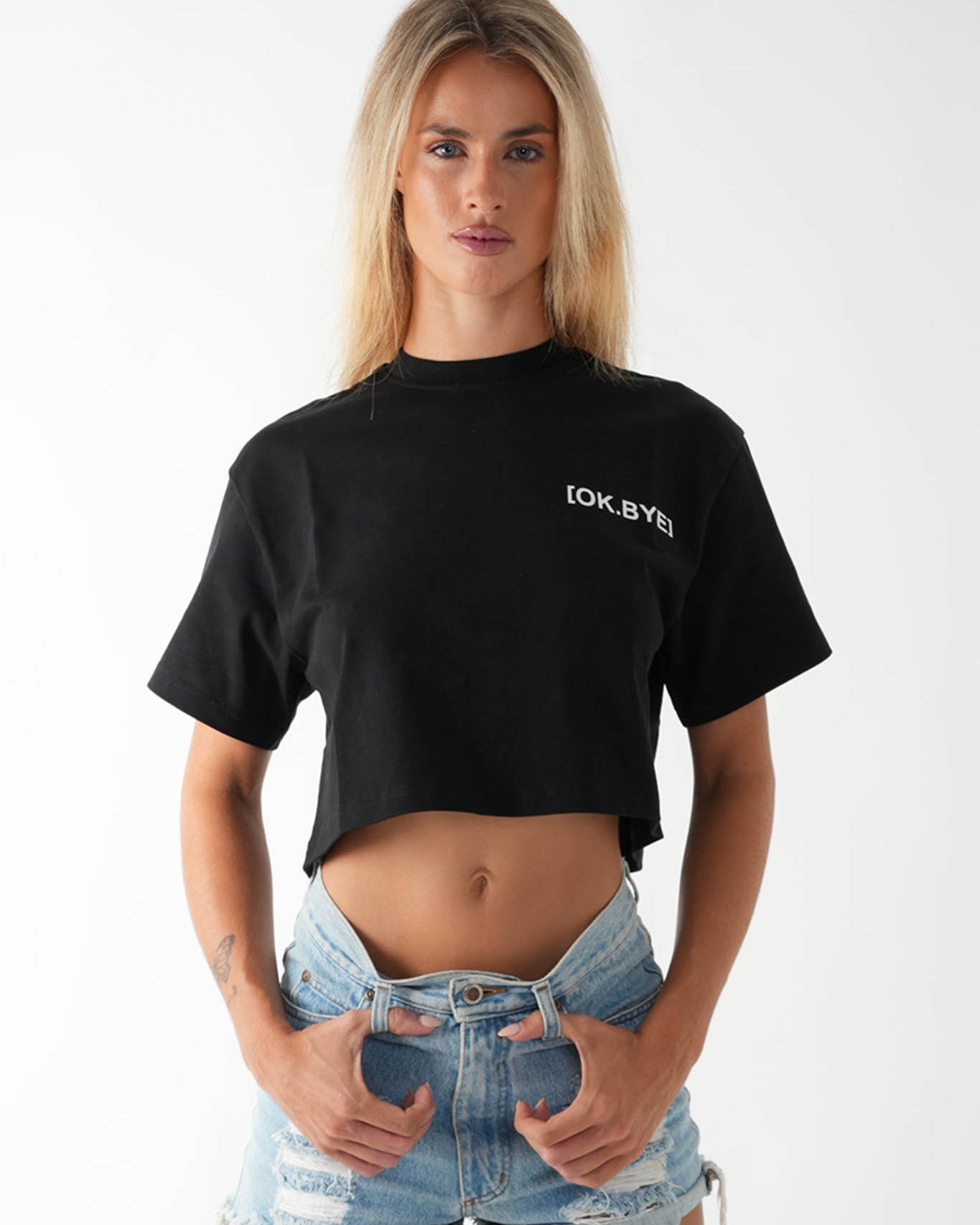 OK.BYE Women Cropped T-Shirt – Streetstyle| Ibiza Vibes | 250GSM Oversized Crop Top