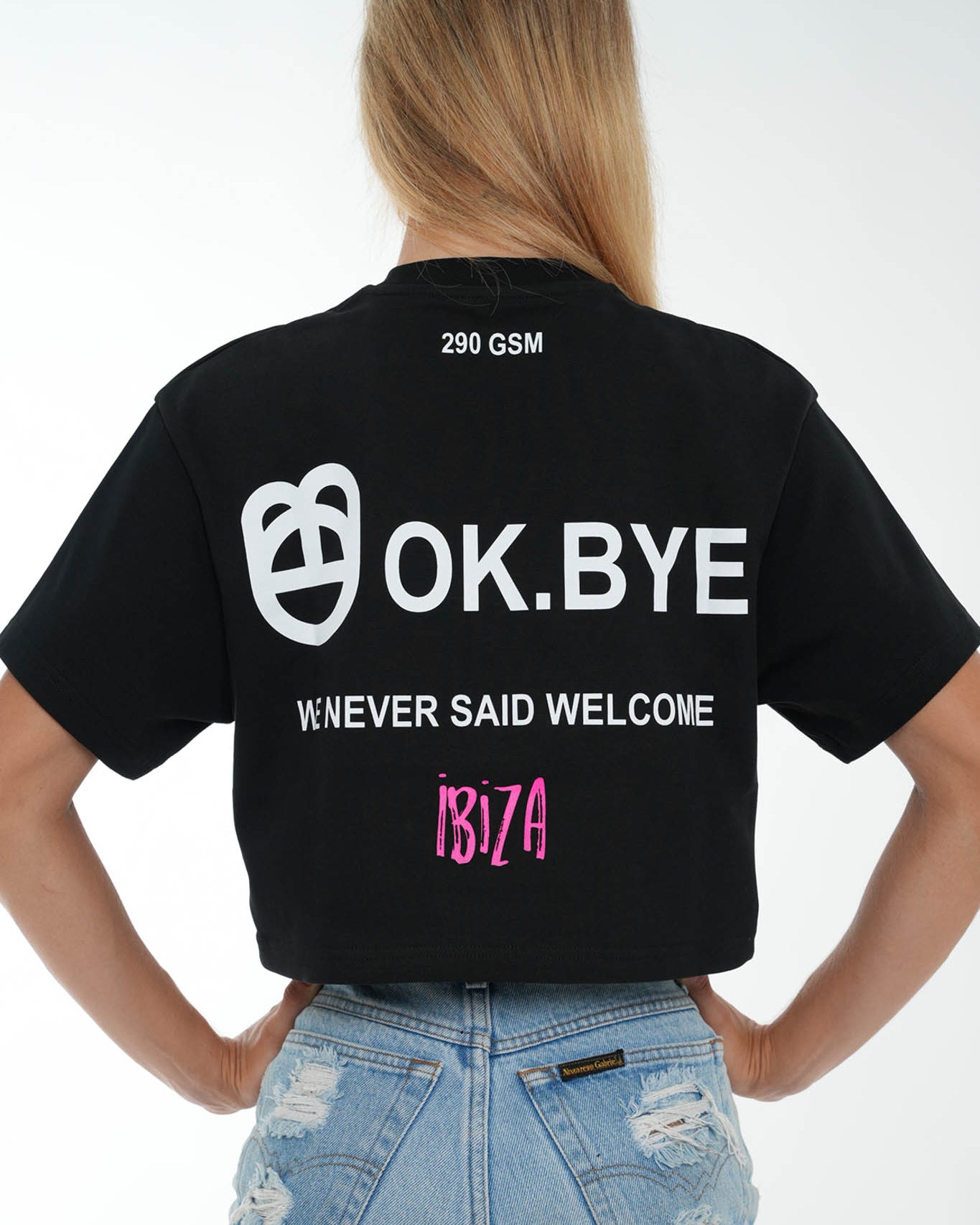 OK.BYE Women Cropped T-Shirt – Streetstyle| Ibiza Vibes | 250GSM Oversized Crop Top