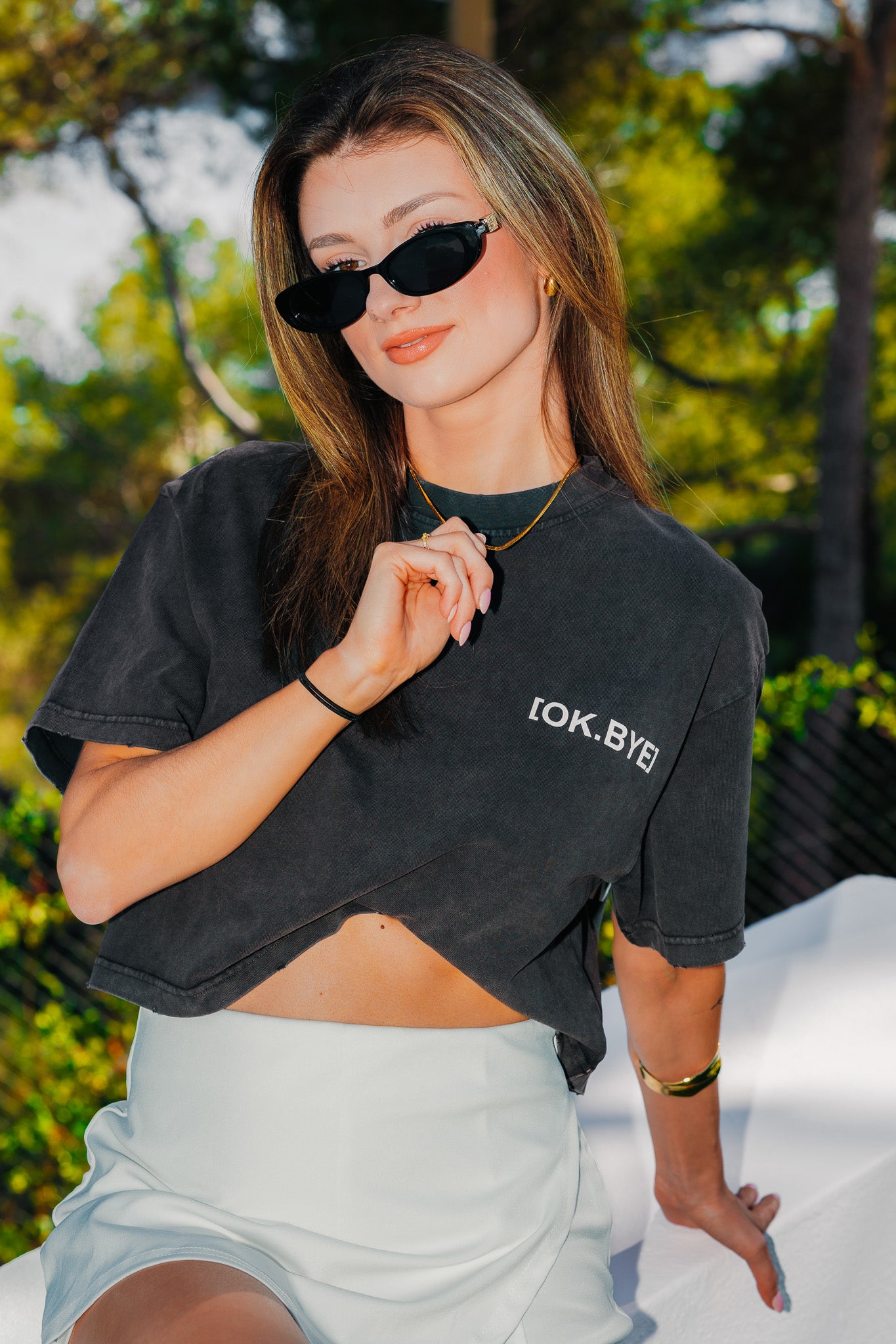 OK.BYE Women Cropped T-Shirt – Streetstyle| Ibiza Vibes | 250GSM Oversized Crop Top